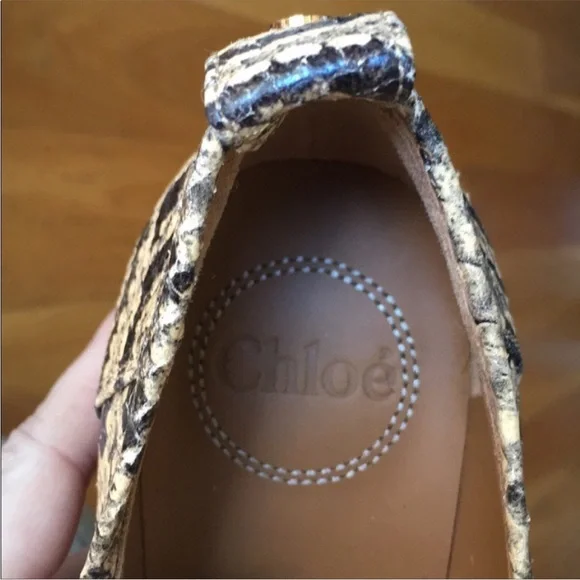 Chloé Adelie Python Loafers in Wheat Yellow 36 - Picture 5 of 11
